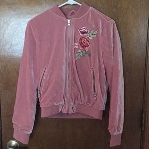 Bomber jacket with rose